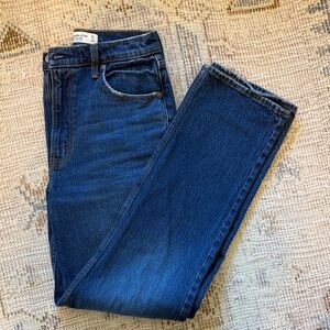 Abercrombie & Fitch High-Rise Straight Jeans — Indigo Blue